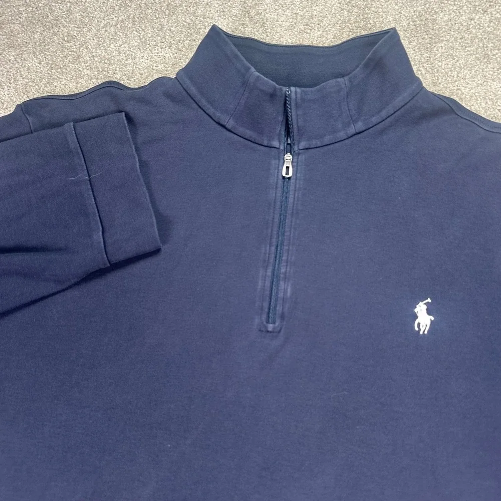 Polo by Ralph Lauren Men's XXL Pullover Quarter Zip Long Sleeve Navy Blue Shirt